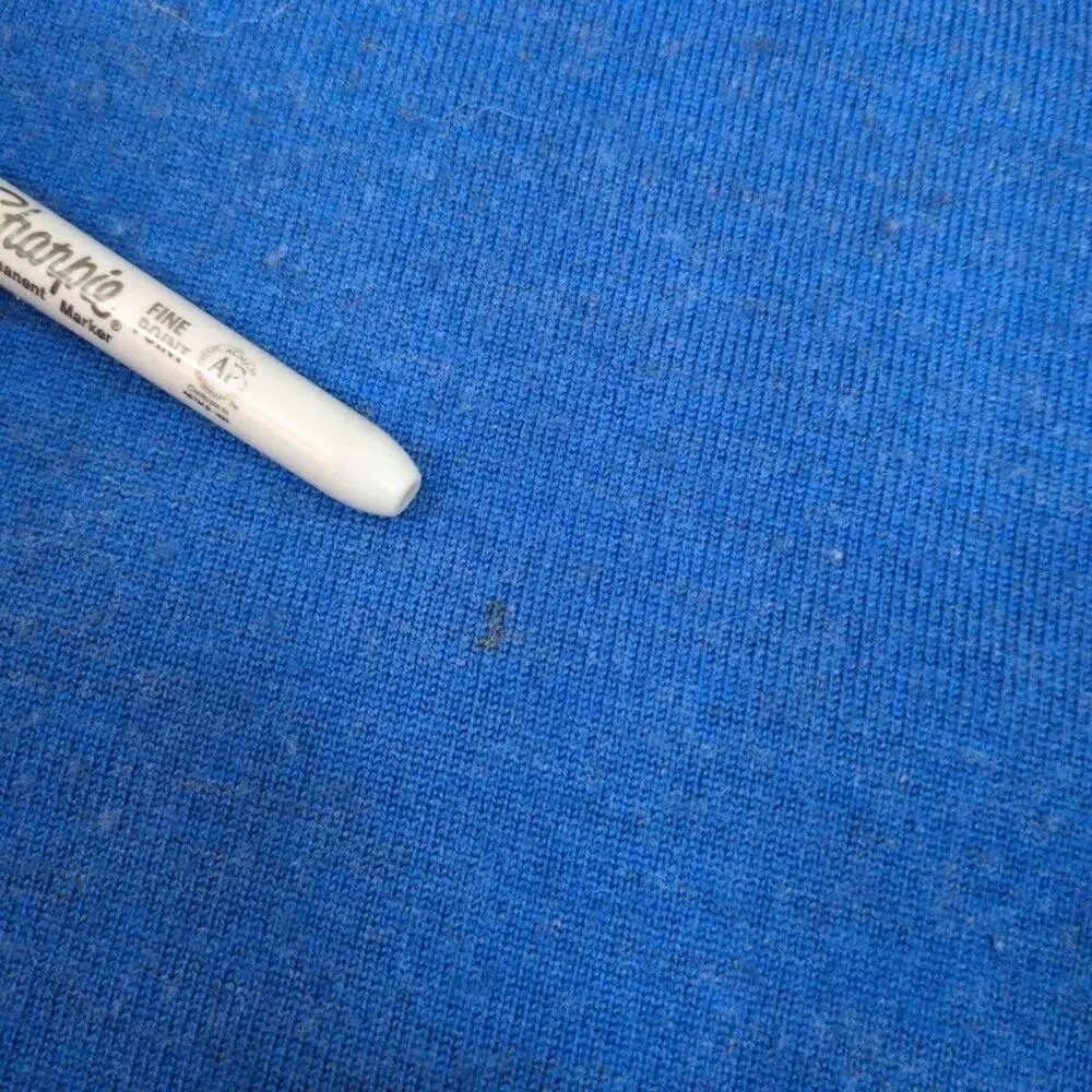 Robert Graham Men Blue Cashmere Wool Tight Knit V-Neck Long Sleeve Sweater Sz‎ L